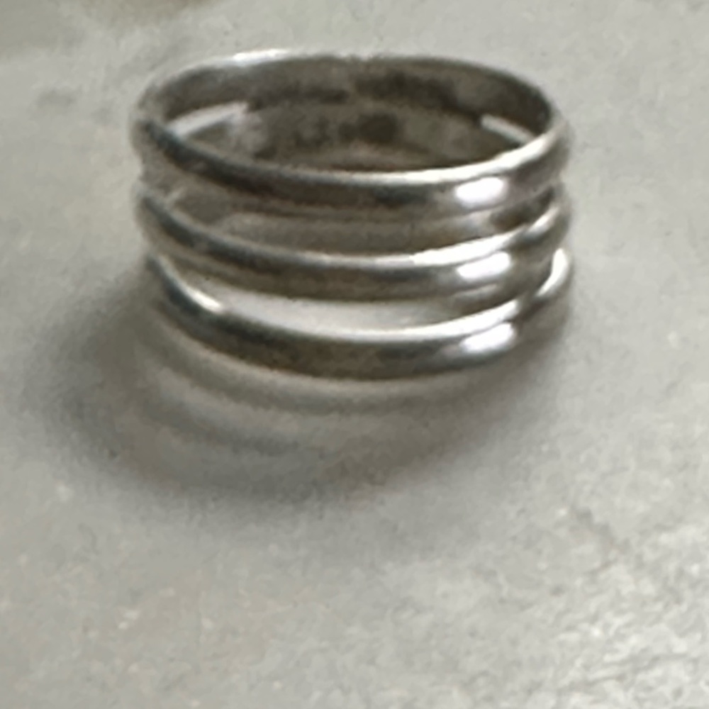 925 sterling silver 3 ring band sz 7 - Picture 5 of 9